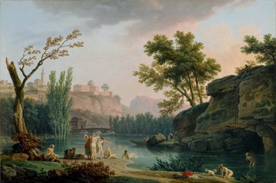 Tarde de verano, paisaje en Italia de Claude Joseph Vernet